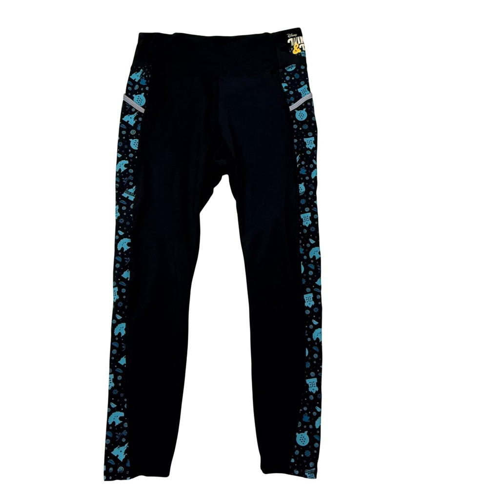 Disney Wine & Dine Half Marathon 2023 Leggings Black Teal Park Icons Womens S